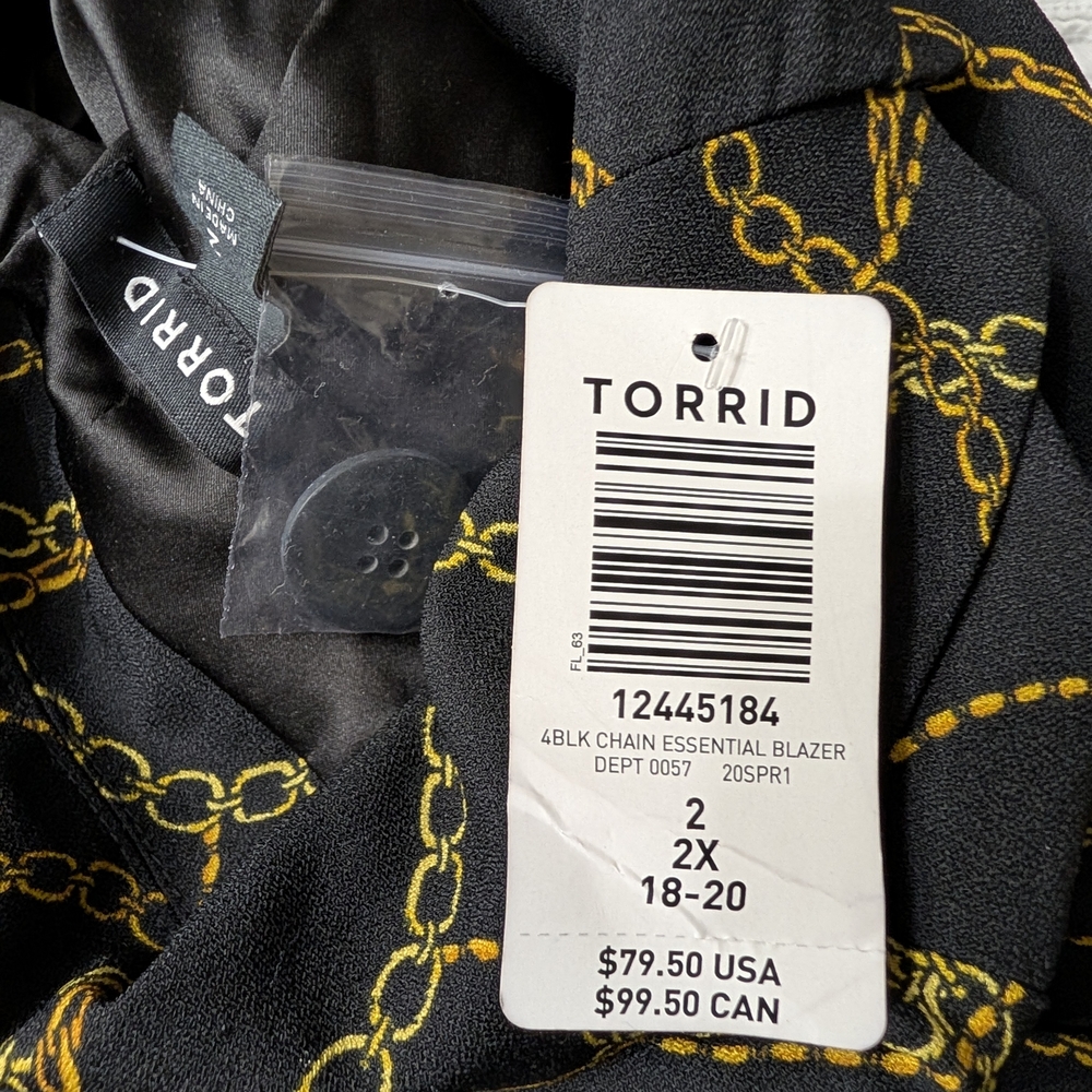 Chain Pattern Black and Gold Women's Top - Picture 4 of 4
